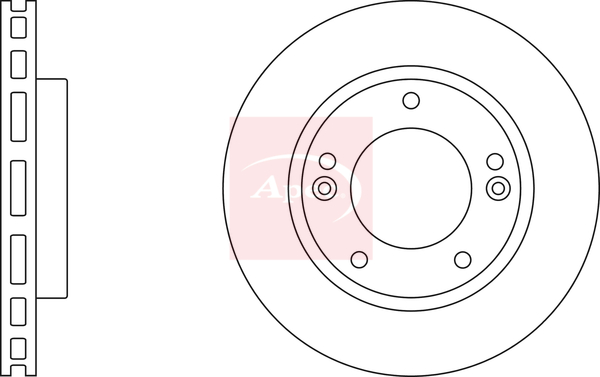 Apec DSK2421 2x Brake Discs Pair Vented