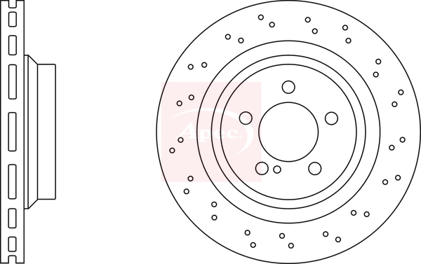 Apec DSK2435 2x Brake Discs Pair Vented