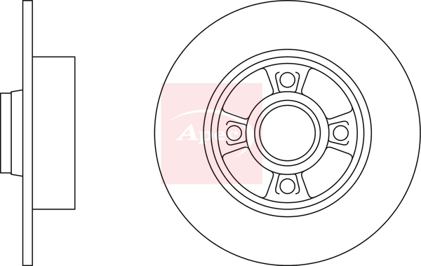 Apec DSK2550 2x Brake Discs Pair Solid