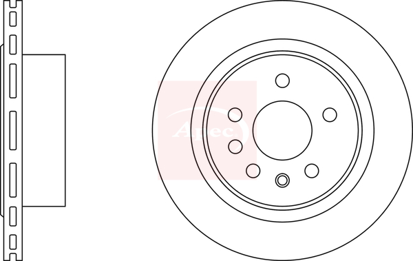 Apec DSK2563 2x Brake Discs Pair Vented