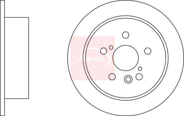 Apec DSK2581 2x Brake Discs Pair Solid