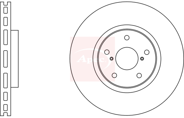 Apec DSK2583 2x Brake Discs Pair Vented