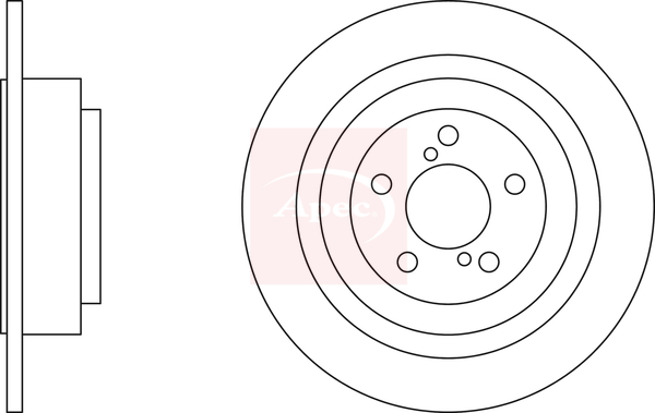 Apec DSK2609 2x Brake Discs Pair Solid