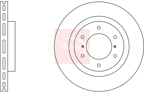 Apec DSK2668 2x Brake Discs Pair Vented