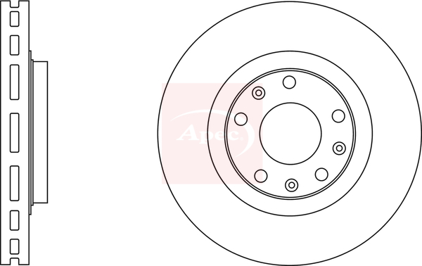 Apec DSK2746 2x Brake Discs Pair Vented