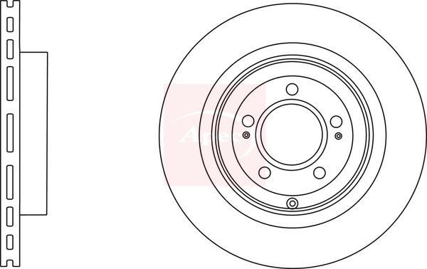 Apec DSK2772 2x Brake Discs Pair Vented
