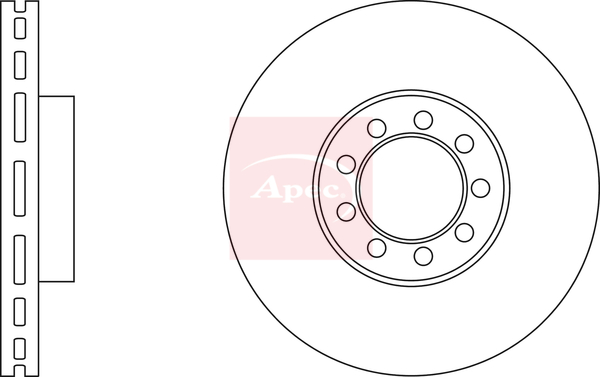 Apec DSK2842 2x Brake Discs Pair Vented