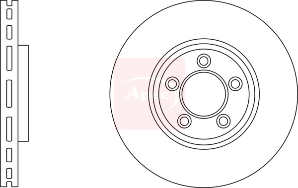 Apec DSK2857 2x Brake Discs Pair Vented