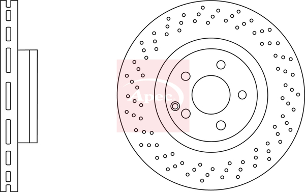 Apec DSK2877 2x Brake Discs Pair Vented