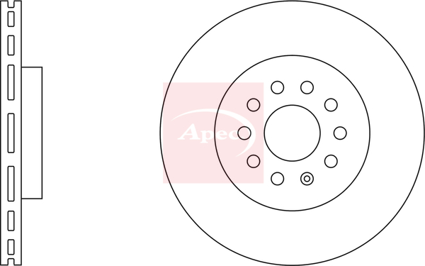 Apec DSK2951 2x Brake Discs Pair Vented