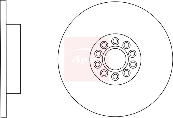 Apec DSK2953 2x Brake Discs Pair Solid