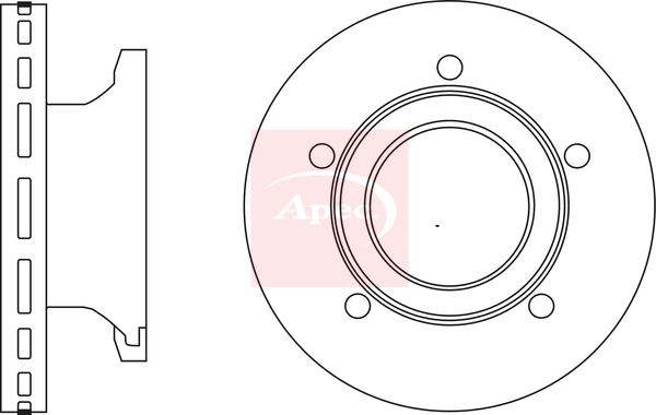 Apec DSK3032 2x Brake Discs Pair Vented