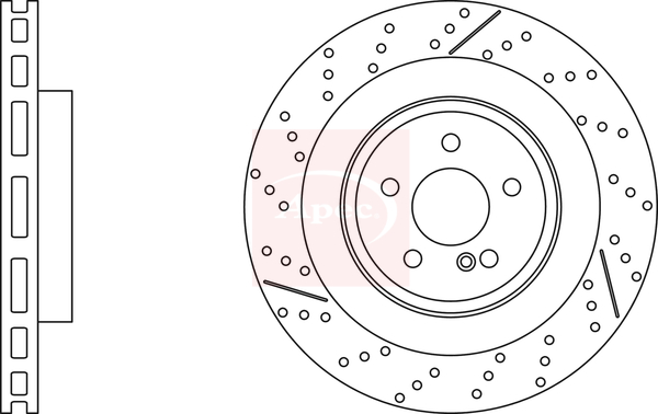 Apec DSK3293 2x Brake Discs Pair Vented