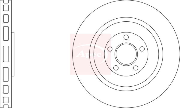 Apec DSK3306 2x Brake Discs Pair Vented