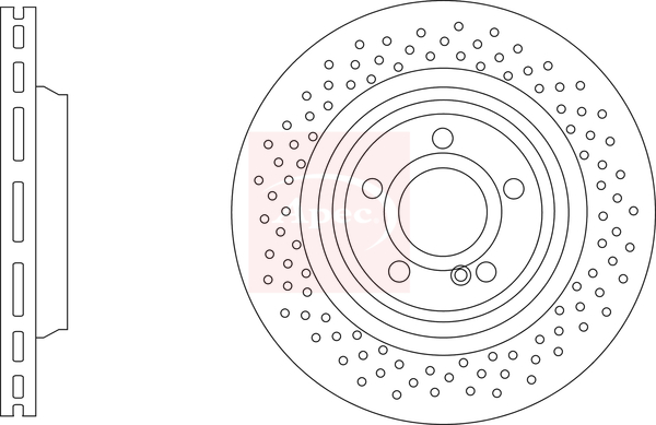 Apec DSK3344 2x Brake Discs Pair Vented