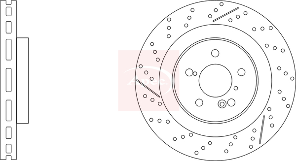 Apec DSK3346 2x Brake Discs Pair Vented