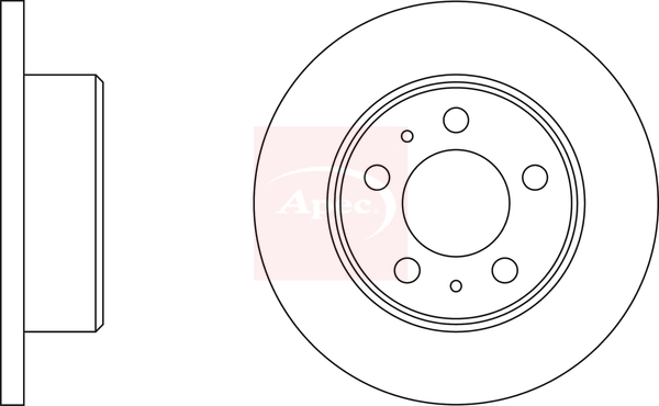 Apec DSK3777 2x Brake Discs Pair Solid