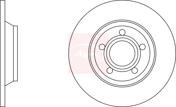 Apec DSK638 2x Brake Discs Pair Solid