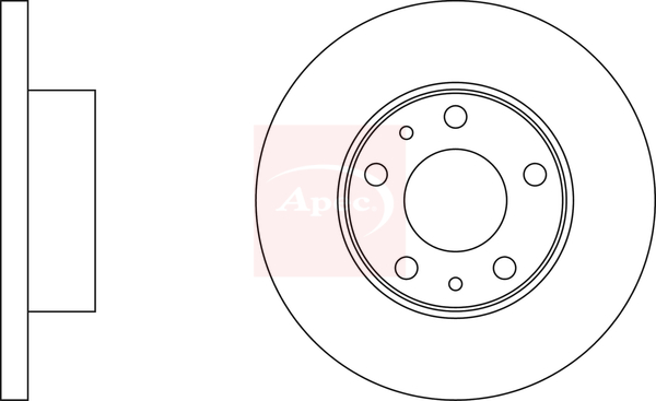 Apec DSK654 2x Brake Discs Pair Solid