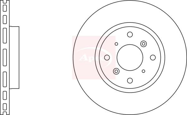 Apec DSK693 2x Brake Discs Pair Vented