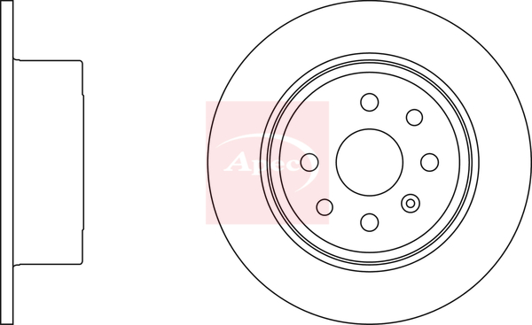 Apec DSK712 2x Brake Discs Pair Solid