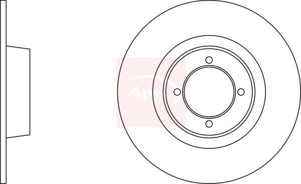 Apec DSK714 2x Brake Discs Pair Solid