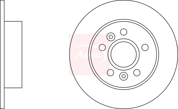 Apec DSK803 2x Brake Discs Pair Solid