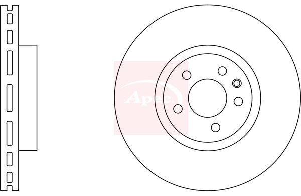 Apec DSK904 2x Brake Discs Pair Vented