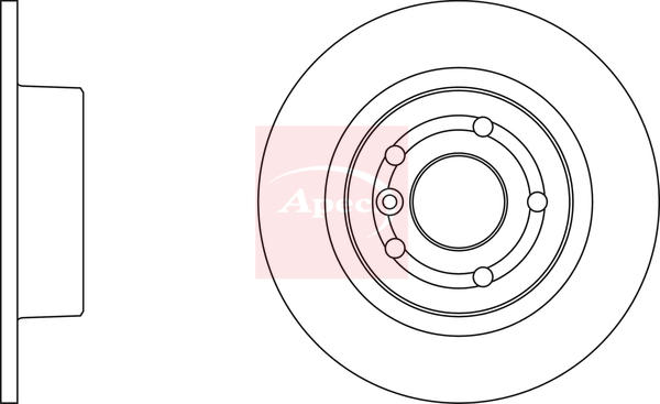 Apec DSK952 2x Brake Discs Pair Solid