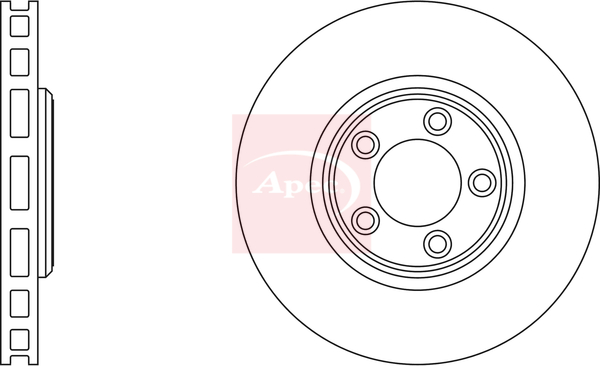 Apec DSK976 2x Brake Discs Pair Vented