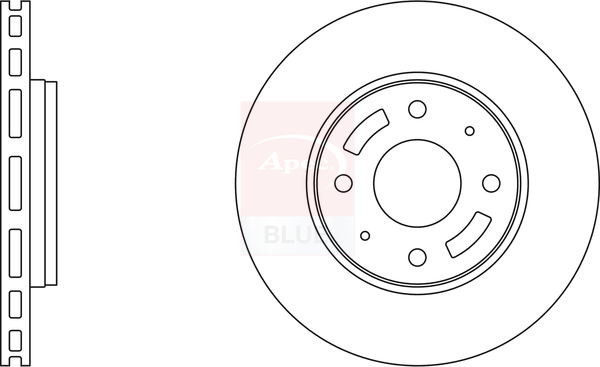 Apec Blue SDK6106 2x Brake Discs Pair Vented
