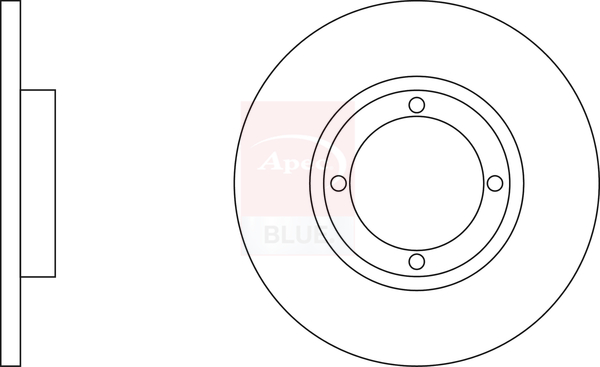 Apec Blue SDK6205 2x Brake Discs Pair Solid