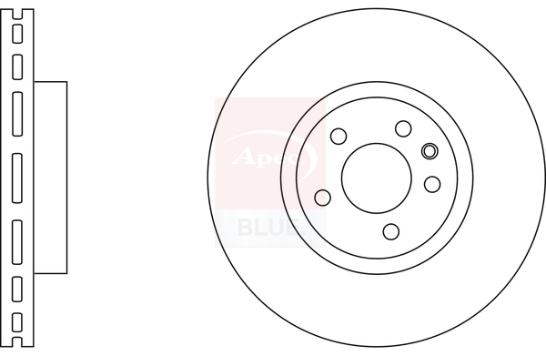 Apec Blue SDK6246 2x Brake Discs Pair Vented
