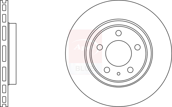 Apec Blue SDK6257 2x Brake Discs Pair Vented