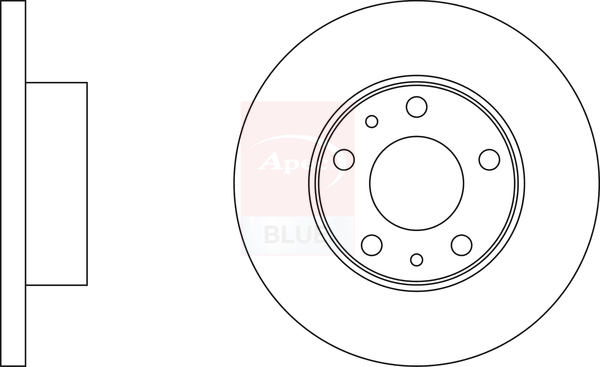 Apec Blue SDK6267 2x Brake Discs Pair Solid