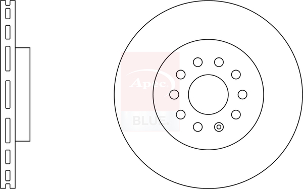 Apec Blue SDK6721 2x Brake Discs Pair Vented