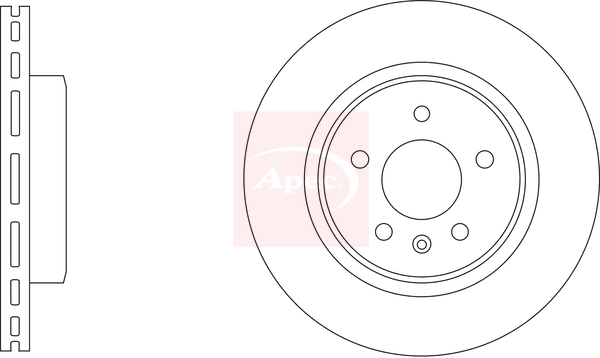 Apec DSK3414 2x Brake Discs Pair Vented