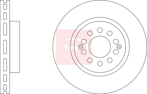 Apec DSK4064 2x Brake Discs Pair Vented