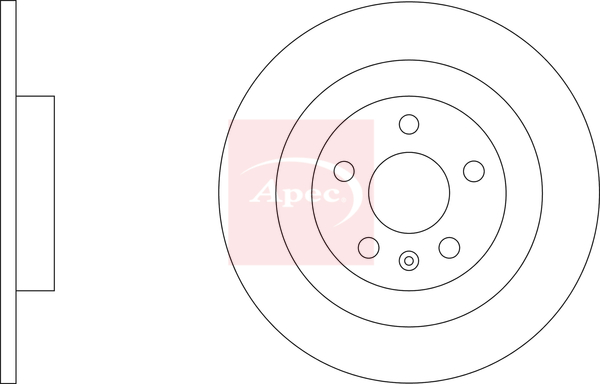 Apec DSK3435 2x Brake Discs Pair Solid