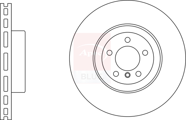 Apec Blue SDK6998 2x Brake Discs Pair Vented