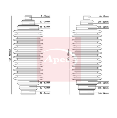 Apec ACB3001 Steering Rack Boot