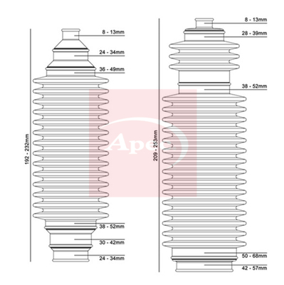 Apec ACB3004 Steering Rack Boot