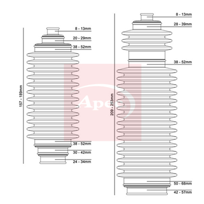 Apec ACB3006 Steering Rack Boot
