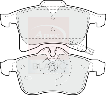 Apec Black PAD1348B Brake Pads Set