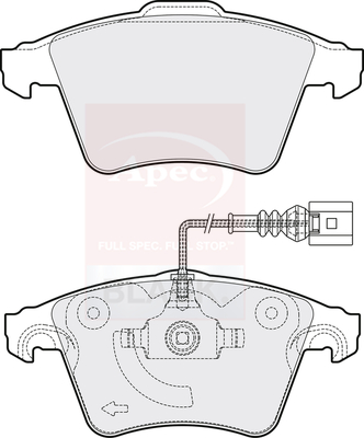 Apec Black PAD1336B Brake Pads Set