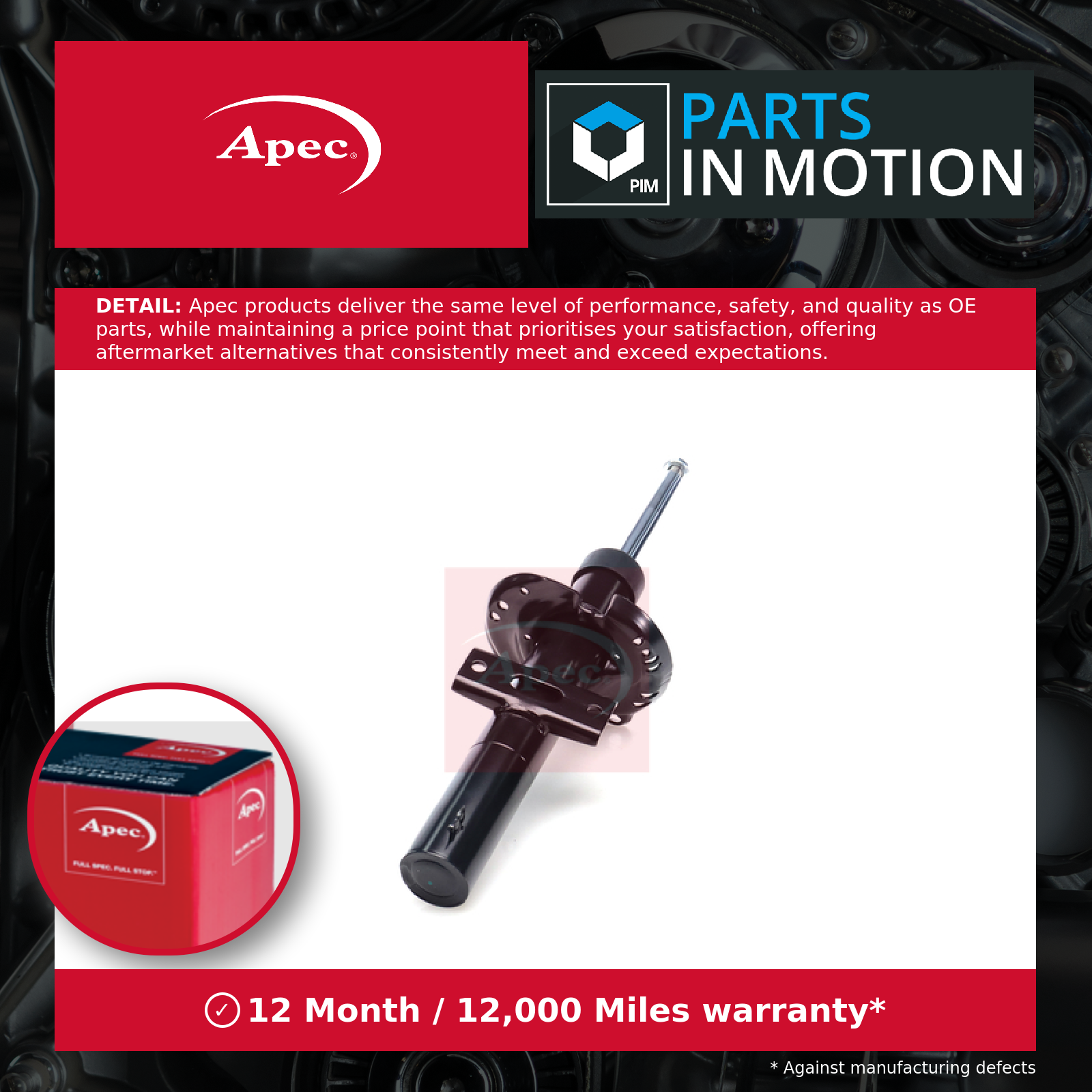 Apec 2x Shock Absorbers (Pair) Front ASA1988 [PM2550844]