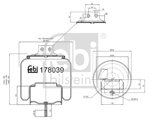 Febi 178039 Air Suspension Spring