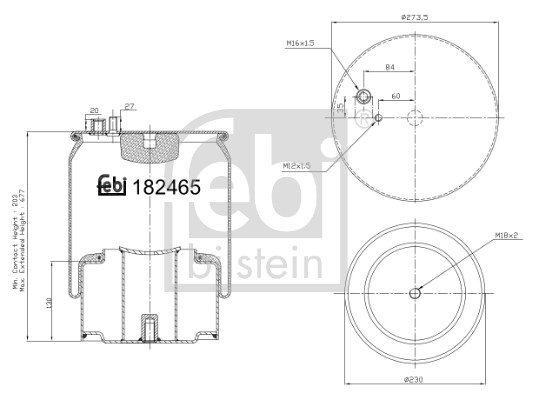 Febi 184254 Air Suspension Spring