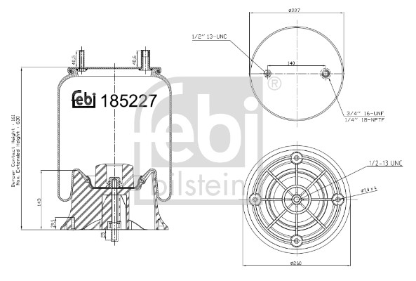 Febi 185227 Air Suspension Spring