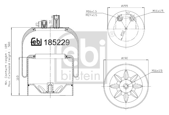 Febi 185229 Air Suspension Spring